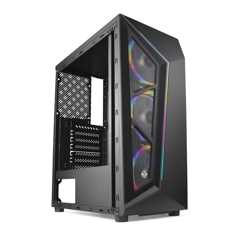 Gabinete Gamer TGT Carbon, Rainbow, Mid Tower, Lateral de Vidro, Preto 2 tgt-cbn-rgb011_1