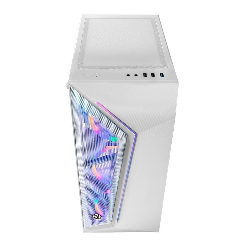 Gabinete Gamer TGT Carbon, Rainbow, Mid-Tower, Lateral de Vidro, Branco 4 tgt-cbn-wh013