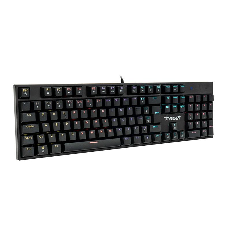 Teclado Mecanico Gamer TGT Sherman, Rainbow, ABNT2, Switch Azul, Preto 2 tgt-shr-rbw01v25