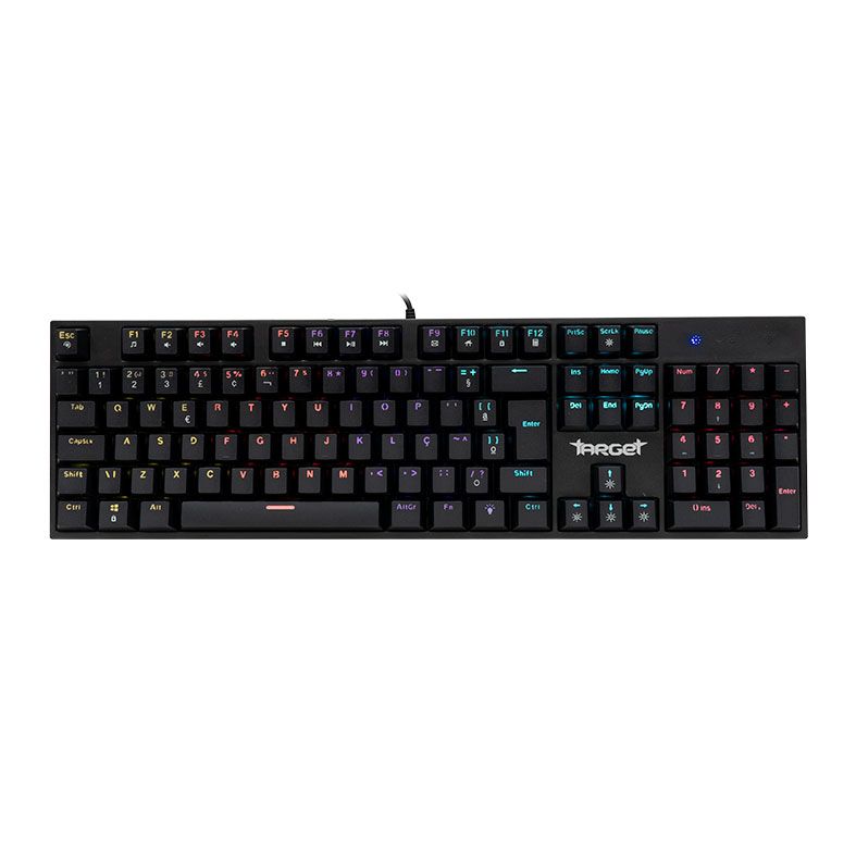 Teclado Mecanico Gamer TGT Sherman, Rainbow, ABNT2, Switch Azul, Preto 1 tgt-shr-rbw01v2