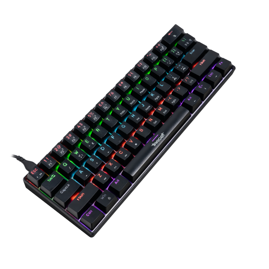 Teclado Mecanico Gamer TGT Sherman Compacto, Rainbow, ABNT2, Switch Huano Azul, Preto 2 TGT-SHTKL-RBW01 (2)