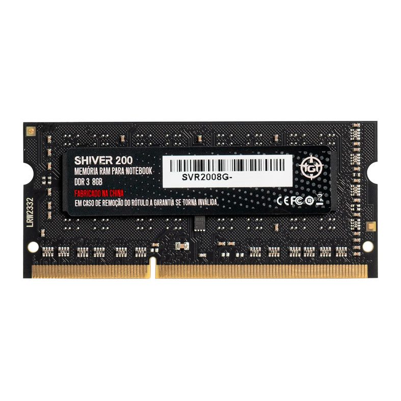 Memória Notebook TGT Shiver 200, 8GB (1X8GB), DDR3, 1600mhz, CL9, TGT-SVR200-8GB