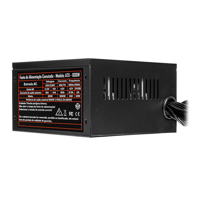 tgt-t2wk600-bk016 Fonte TGT Tomahawk T3, 600W, Preto, TGT-T2WK600-BK01
