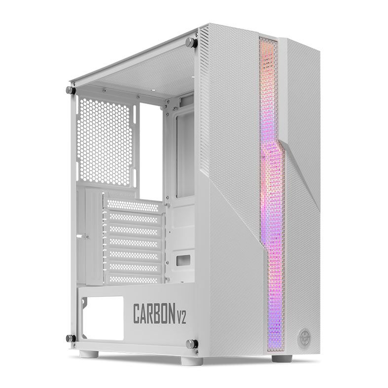 Gabinete Gamer TGT Carbon V2, RGB, Mid-Tower, Lateral De Vidro, Com 3 Fans, Branco 2 tgt-cbnv2-wh6_1