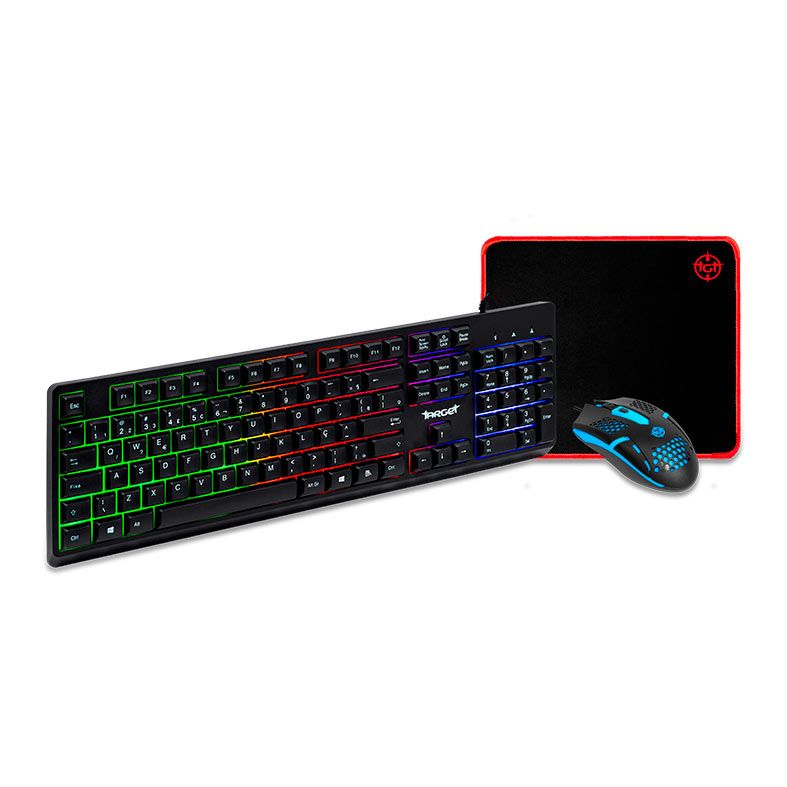 Combo Gamer TGT Fal, Rainbow, Teclado ABNT2, Mouse 1500DPI, Mousepad Pequeno, TGT-FAL-RBW02