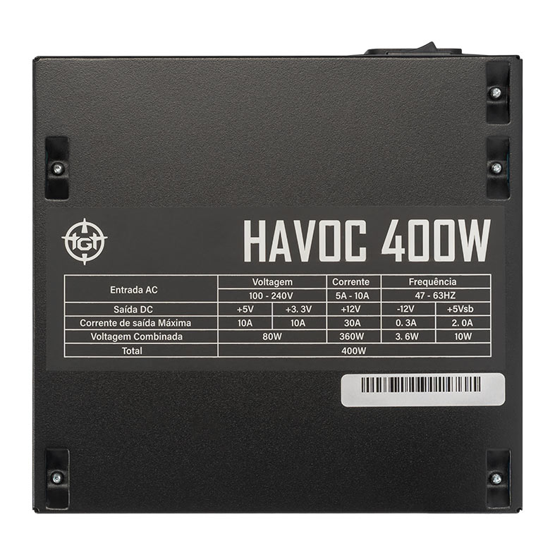 Fonte TGT Havoc, 400W, 80 Plus White 3 tgt-hv400-bk013