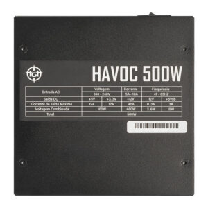 Fonte TGT Havoc, 500W, 80 Plus White, TGT-HV500-BK01