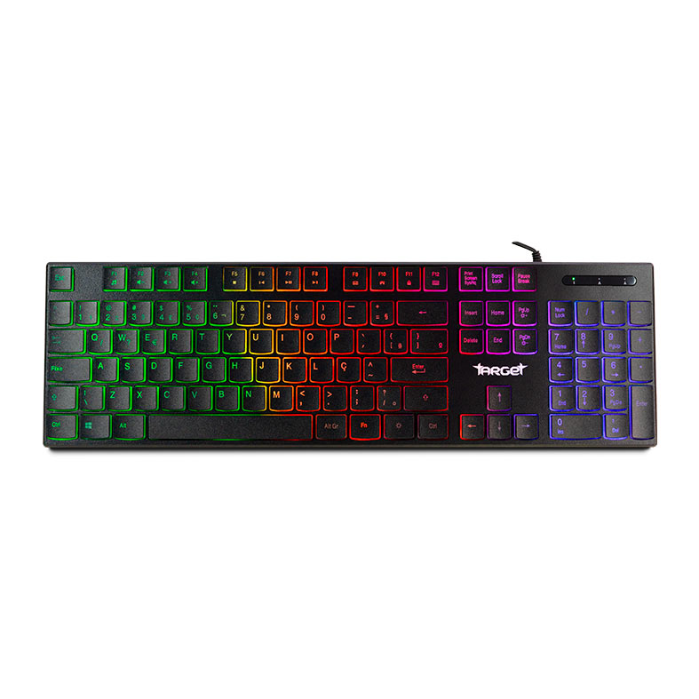 Kit Teclado e Mouse TGT Leopard 2, Rainbow, 1200 DPI, ABNT2, Preto 2 tgt-lp2-rbw015