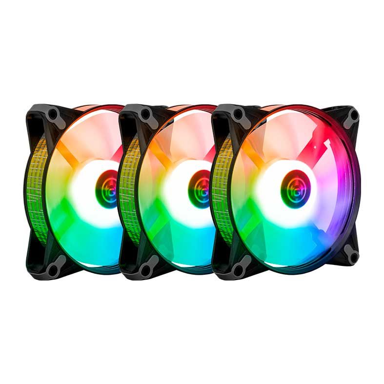 Kit Ventoinhas TGT Humber, ARGB, 3x120mm, Preta 2 TGT-HR3-BK01 (2)