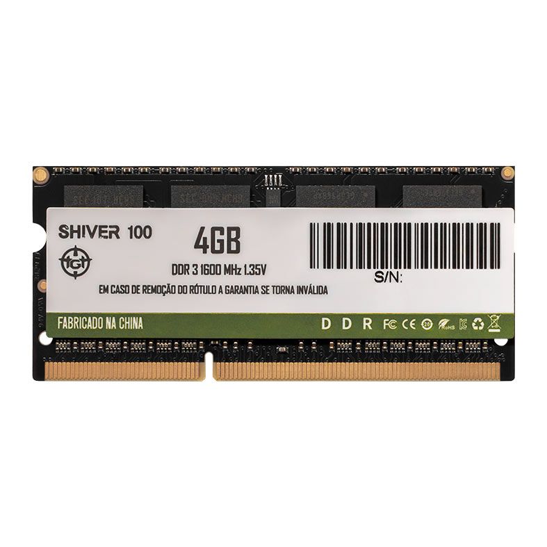 Memoria Para Notebook TGT Shiver 100, 4GB (1x4GB), DDR3, 1600MHz, C11 1 TGT-SVR100-4GBV2 (1)