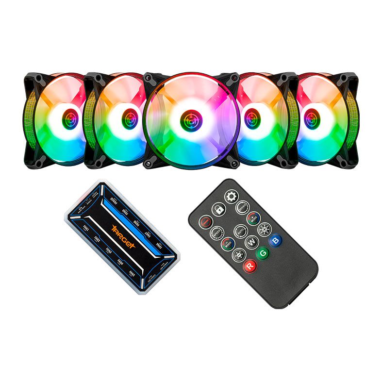 Kit Ventoinhas TGT Humber, ARGB, 5x120mm + Controladora, Preto 1 TGT-HR5-BK01