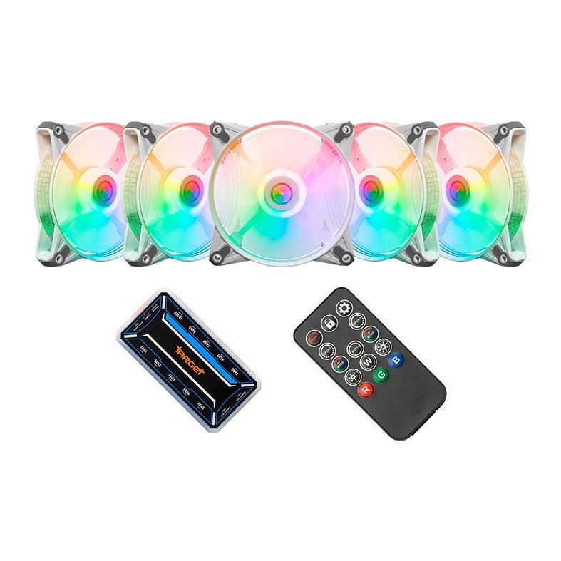 Kit Ventoinhas TGT Humber, ARGB, 5x120mm + Controladora, Branco 1 TGT-HR5-WH01